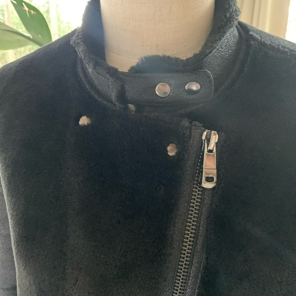 ZARA FUZZY MOTO STYLE COAT - Picture 6 of 8